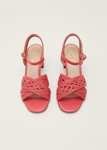 Phase Eight Weaveed Heels Coral USA | 2670853-TK